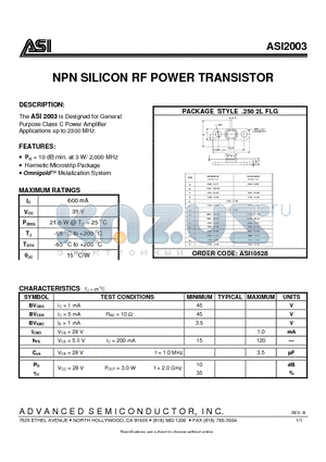 ASI10528 datasheet - NPN SILICON RF POWER TRANSISTOR