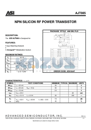 ASI10547 datasheet - NPN SILICON RF POWER TRANSISTOR