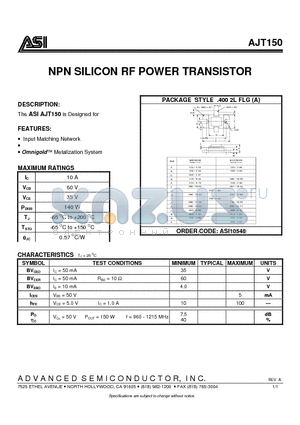 ASI10548 datasheet - NPN SILICON RF POWER TRANSISTOR