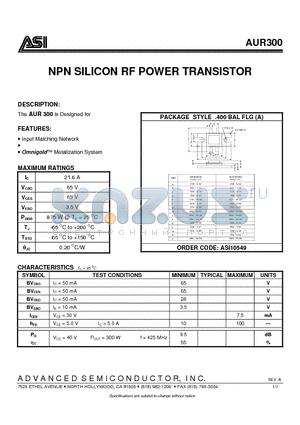 ASI10549 datasheet - NPN SILICON RF POWER TRANSISTOR