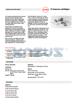 106024-3500 datasheet - LC Connectors and Adapter