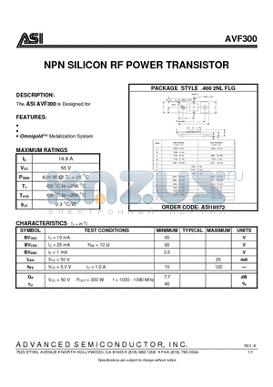 ASI10572 datasheet - NPN SILICON RF POWER TRANSISTOR
