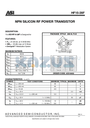 ASI10602 datasheet - NPN SILICON RF POWER TRANSISTOR