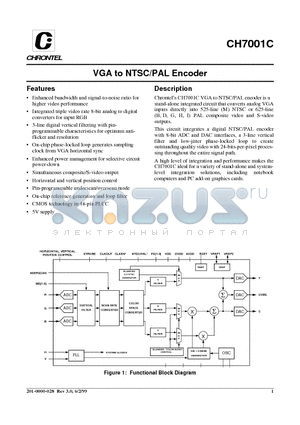 CH7001C-V datasheet - VGA to NTSC/PAL Encoder