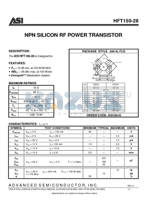 ASI10616 datasheet - NPN SILICON RF POWER TRANSISTOR