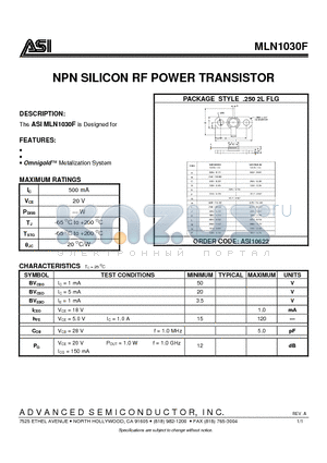 ASI10622 datasheet - NPN SILICON RF POWER TRANSISTOR