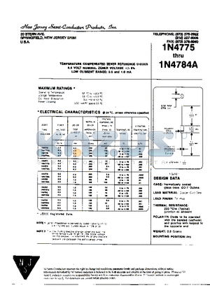 1N4774 datasheet - TEMPERATURE COMPENSATED ZENER REFERENCE DIODES