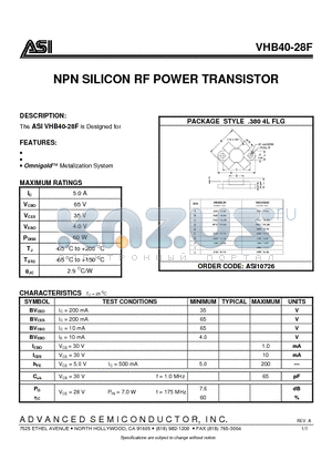 ASI10726 datasheet - NPN SILICON RF POWER TRANSISTOR