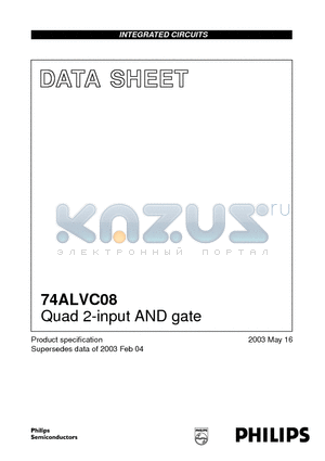 74ALVC08BQ datasheet - Quad 2-input AND gate