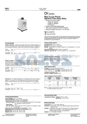 CHB-38-70011 datasheet - Mid- To Low-Priced CMOS IC Time Delay Relay