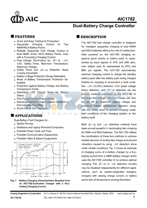 AIC1782CN datasheet - Dual-Battery Charge Controller