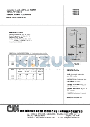 1N486B datasheet - GENERAL PURPOSE SILICON DIODES