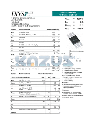 DE275-102N06A datasheet - RF Power MOSFET