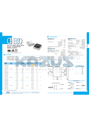 CHB50-12S12 datasheet - 25 TO 50 WATT WIDE INPUT DC-DC CONVERTERS SINGLE OUTPUT