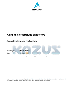 B43415C6258A000 datasheet - Aluminum electrolytic capacitors