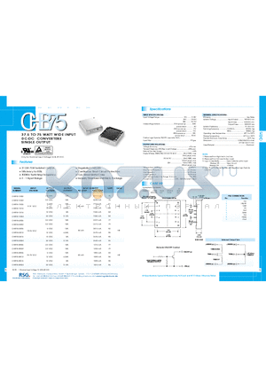 CHB75-12S05 datasheet - 37.5 TO 75 WATT WIDE INPUT DC-DC CONVERTERS SINGLE & DUAL OUTPUT