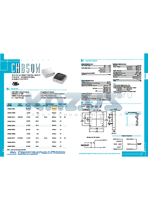 CHB50W-48S15 datasheet - 25 TO 50 WATT WIDE INPUT DC-DC CONVERTERS SINGLE OUTPUT