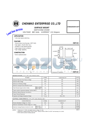 CHBD2004N1APT datasheet - SWITCHING DIODE