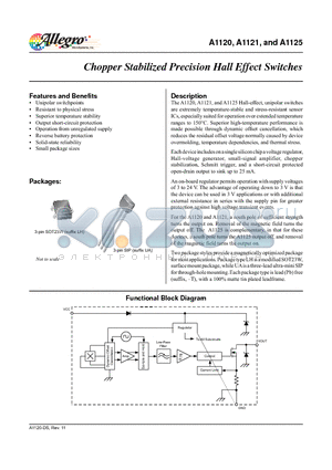 A1120ELHLT-T2 datasheet - Chopper Stabilized Precision Hall Effect Switches