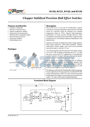 A1120ELHLX-T datasheet - Chopper Stabilized Precision Hall Effect Switches