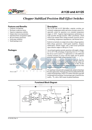 A1120LLHLT-T datasheet - Chopper Stabilized Precision Hall Effect Switches
