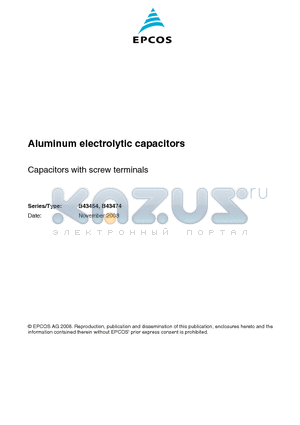 B43454A5828M000 datasheet - Aluminum electrolytic capacitors