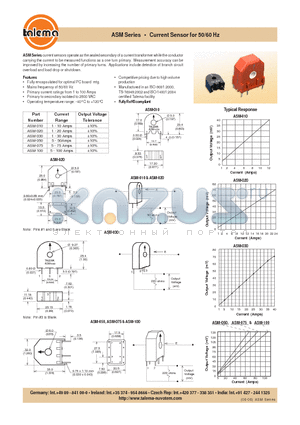 ASM-010 datasheet - Current Sensor for 50/60 Hz