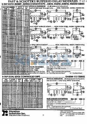 AIDM-110 datasheet - 5-TAP auto-insert, surface mount dips