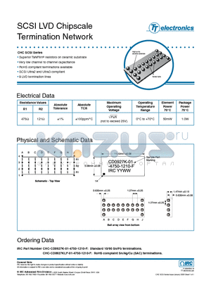 CHC-CD0927K-01-4750 datasheet - SCSI LVD Chipscale Termination Network