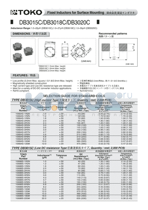 1068BS-220M datasheet - Fixed Inductors for Surface Mounting