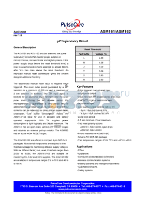 ASM161 datasheet - lP Supervisory Circuit