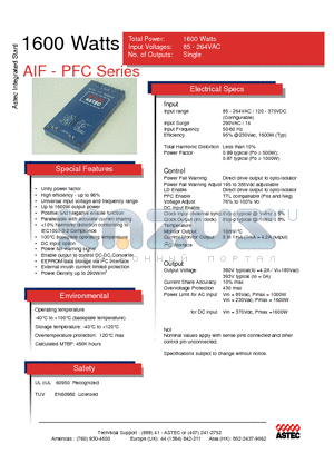 AIF04ZPFC-01 datasheet - 1600 Watts