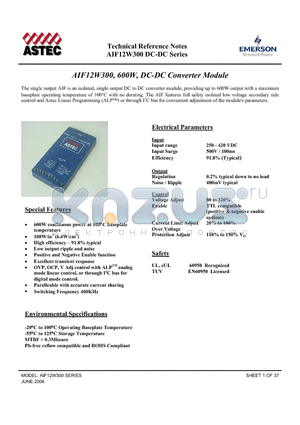 AIF80A300-L/N-L/-NTL datasheet - DC-DC Converter Module