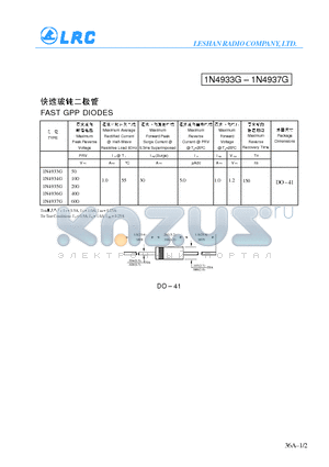 1N4934G datasheet - FAST GPP DIODES