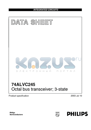 74ALVC245PW datasheet - Octal bus transceiver; 3-state
