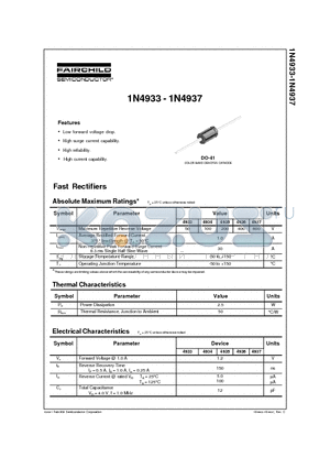 1N4935 datasheet - Low forward voltage drop