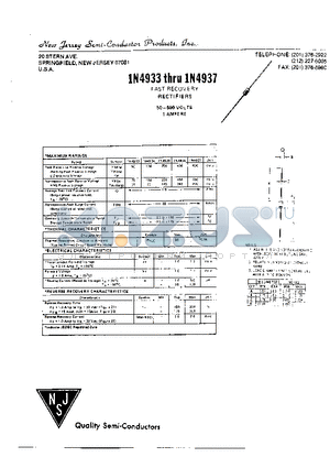 1N4935 datasheet - FAST RECOVERY RECTIFIERS