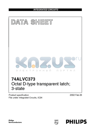 74ALVC373PW datasheet - Octal D-type transparent latch 3-state