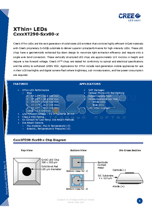 C470XT290-SXX00-X datasheet - XThin^ LEDs