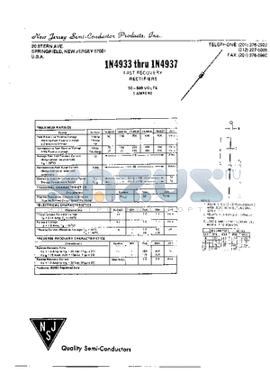 1N4936 datasheet - FAST RECOVERY RECTIFIERS