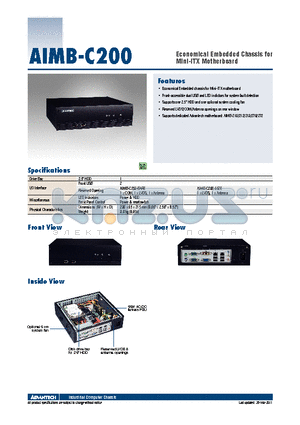 AIMB-C200-BARE datasheet - Economical Embedded Chassis for Mini-ITX Motherboard