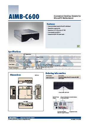AIMB-C600-00A1E datasheet - Economical Desktop Chassis for MicroATX Motherboard