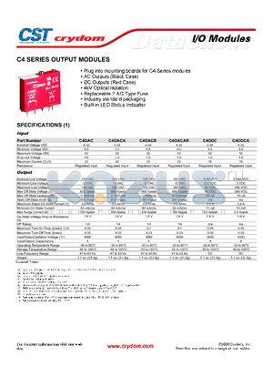 C4OACR datasheet - I/O Modules