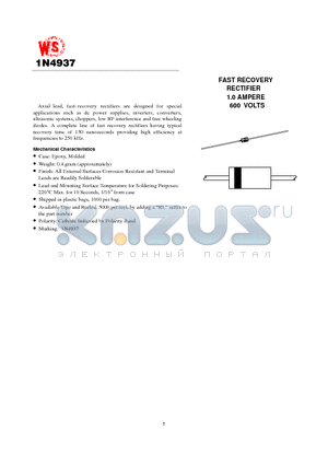 1N4937 datasheet - Axial-Lead Fast-Recovery Rectifier