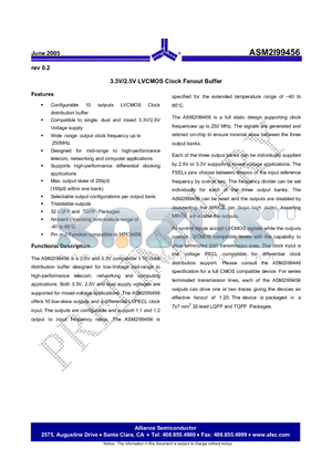 ASM2I99456-32-LT datasheet - 3.3V/2.5V LVCMOS Clock Fanout Buffer