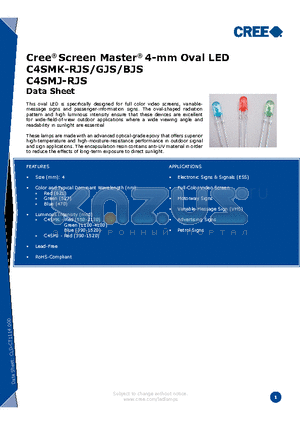 C4SMK-GJS-CV14Q8T1 datasheet - Cree^ Screen Master^ 4-mm Oval LED