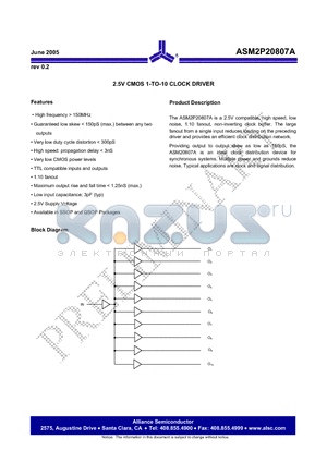 ASM2P20807A-20-DR datasheet - 2.5V CMOS 1-TO-10 CLOCK DRIVER