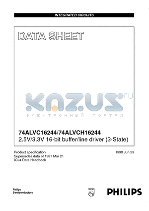 74ALVCH16244DL datasheet - 2.5V/3.3V 16-bit buffer/line driver 3-State