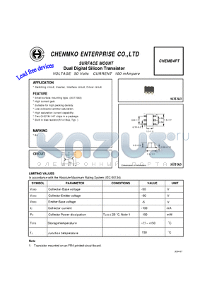 CHEMB4PT datasheet - Dual Digital Silicon Transistor