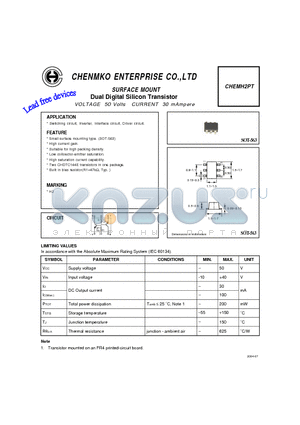 CHEMH2PT datasheet - Dual Digital Silicon Transistor